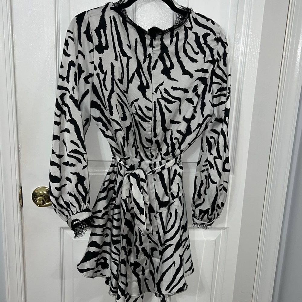 Fashion Nova Zebra Long Sleeve Dress | Size: L - Picture 3 of 3